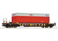 Vagon "buzunar" incarcat cu container ÖBB - H0 ROCO 67598